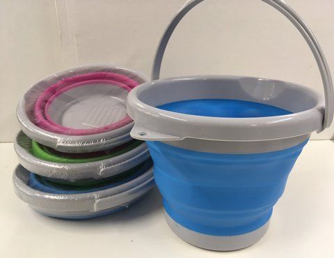 Ведро 5 литров туристическое складное Collapsible Bucket EL 1262 (45 шт/ящ) VEDRO EL 1262 фото