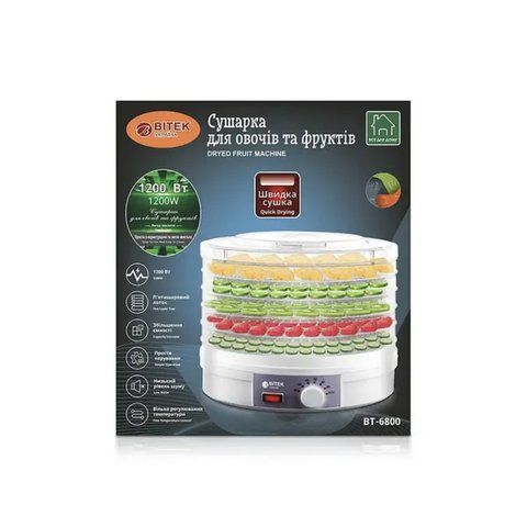 Сушарка для овочів та фруктів 1200Bt BITEK BT-6800 (4) 6705 BT 6800 6706 фото