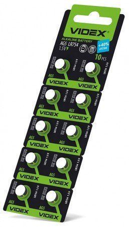 Батар часов Videx AG 5 (LR754) BLISTER CARD 10pcs VD 5 фото
