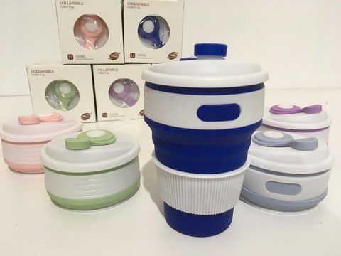 Стакан складной силиконовый с крышкой ART 7194 SILICON MAGIC CUP в коробке (100 шт) STA SILICON 7194 13816 фото