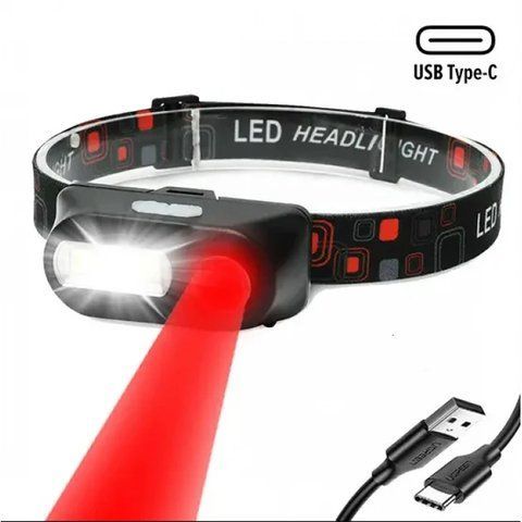 Фонарь налобный с красным светом универсальный с зарядкой USB-Type C LumiBeam BL-1804-RED+COB 18650 IPX-4 (240) BL 1804 RED фото