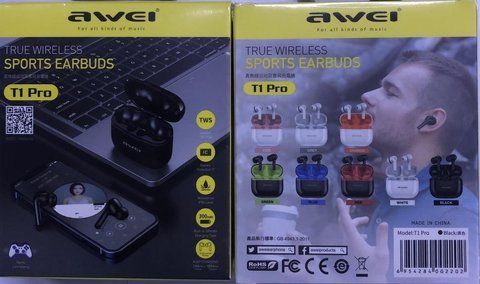 Bluetooth навушники AWEI T1 PRO TWS Bluetooth (120 шт) AWEI TT 1 PRO фото
