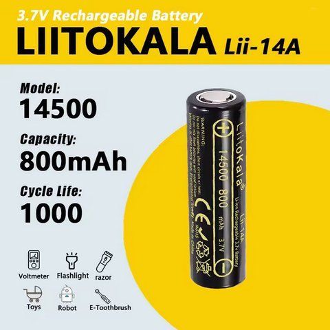 Аккумулятор 14500, LiitoKala Lii-14A, 800mah (400) LIITO 14500 800 фото