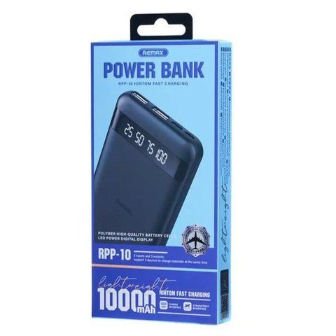 Power bank Remax RPP-10 10000 mAh с дисплеем повербанк 2xUSB Black (60) 110000 mAhRPP 10 фото
