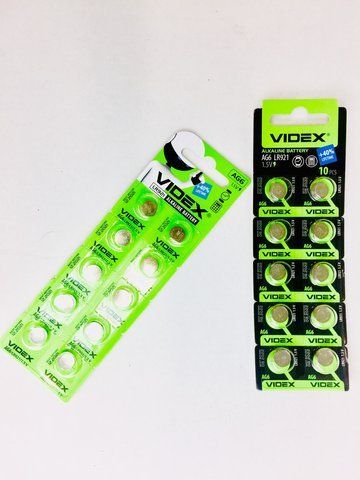 Батар часов Videx AG 6 (LR921) BLISTER CARD 10pcs VD 6 фото