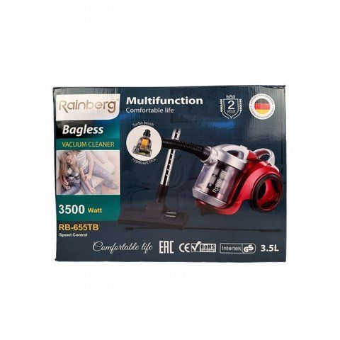 Пилосос контейнерний Rainberg RB 655 колбовий без мішка з турбощіткою 3,5L 3500W (1 шт/ящ) RB 655 3500 фото