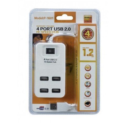 Хаб 4 порта USB2.0 P-1601 (120) P 1601 фото