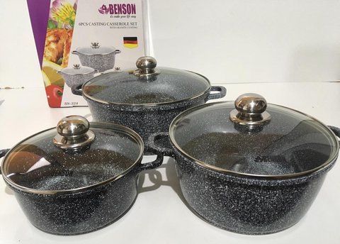 Набір каструль 2,1л 4.2л 6.3л BN-324 (2 шт/ящ) BN 324 фото