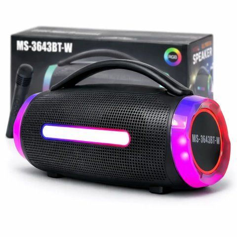 Музыкальная колонка с микрофоном и LED-подсветкой 20 Вт, MS-3643BT-W (12) MS 3643 фото