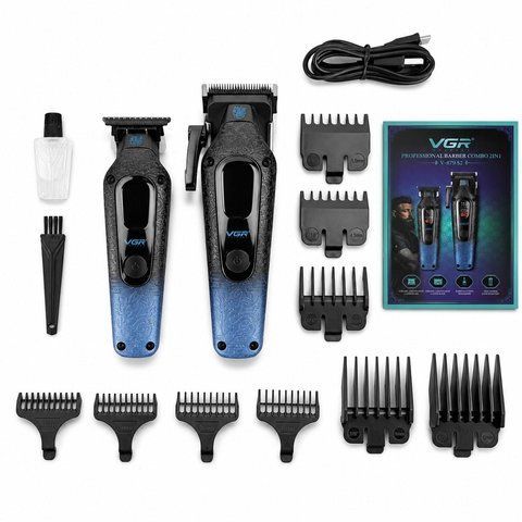 Набір професійний 2 в 1 для стрижки VGR V 879 S2 BLUE/BLACK (20 шт/ящ) V 879 S2 10720 фото