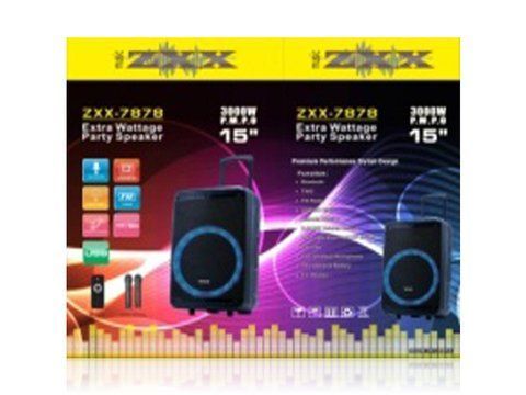 Акустична переносна колонка ZXX-7878/8161 60Вт 15" 0х0х0см USB/SD/FM/BT/TWS/2MIC (1 шт/ящ) 8161 ZZX 7878 фото