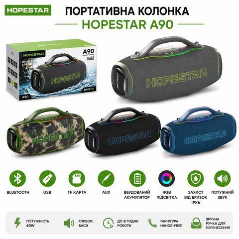Портативная акустическая система HOPESTAR A90 с Bluetooth и RGB-подсветкой (2) A 90 HOPESTAR фото